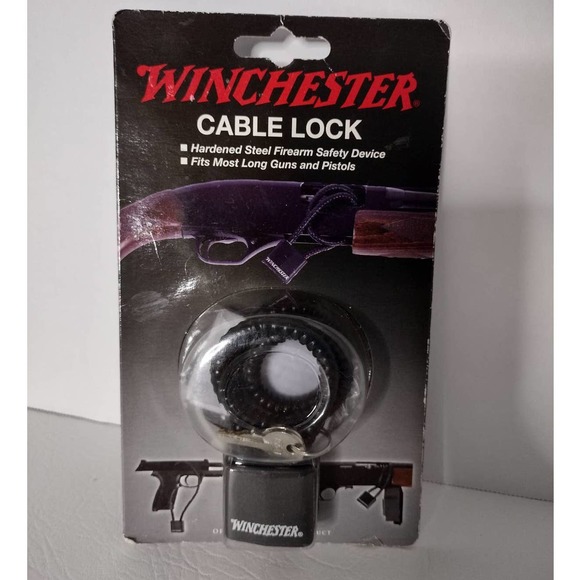 Winchester Cable Lock Hand Gun Pistol Rifle Shotgun 2 Keys New - Picture 1 of 4